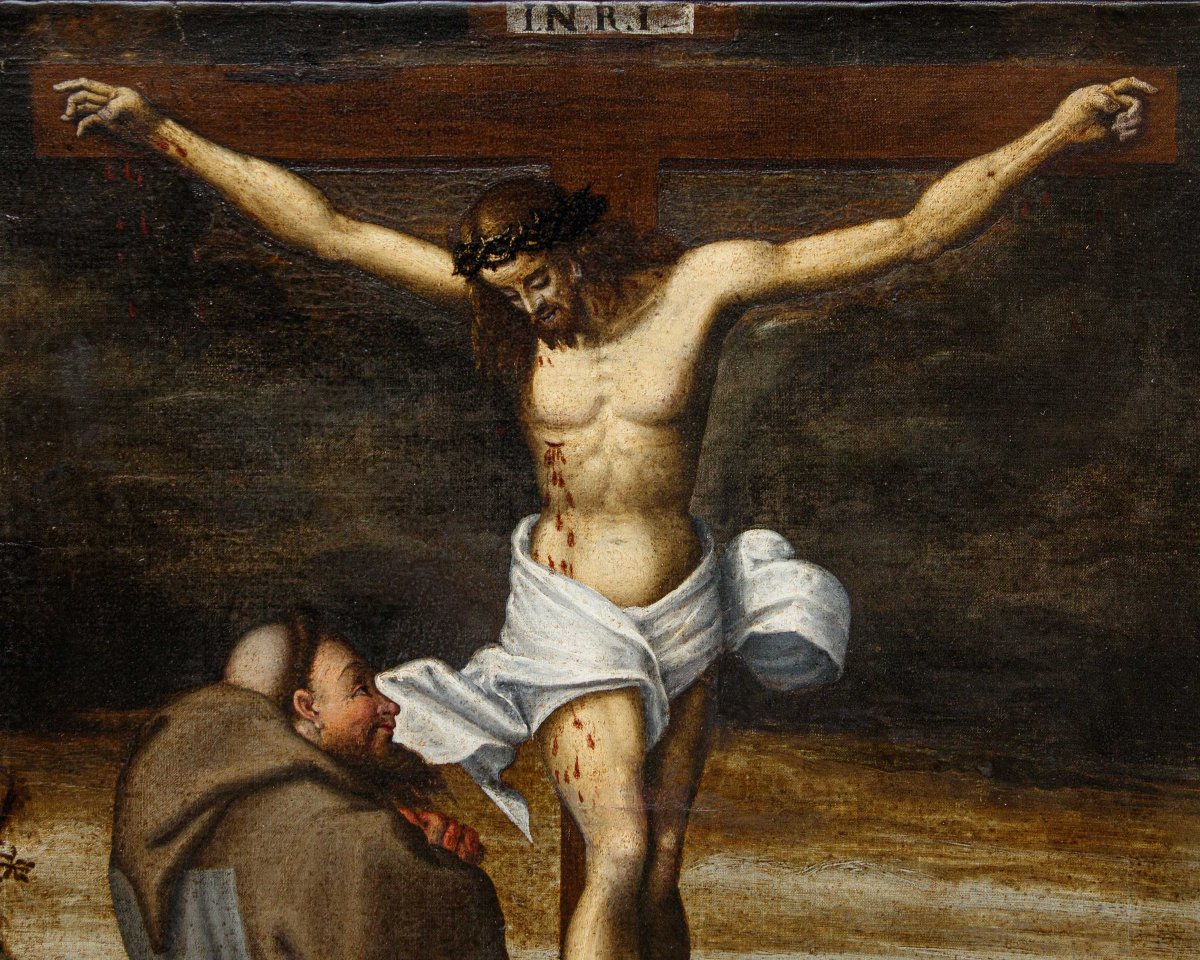 Marcantonio Mainardi (Cremona, 1570 ca – 1629), Crocifissione con Maddalena e santo francesca-photo-2