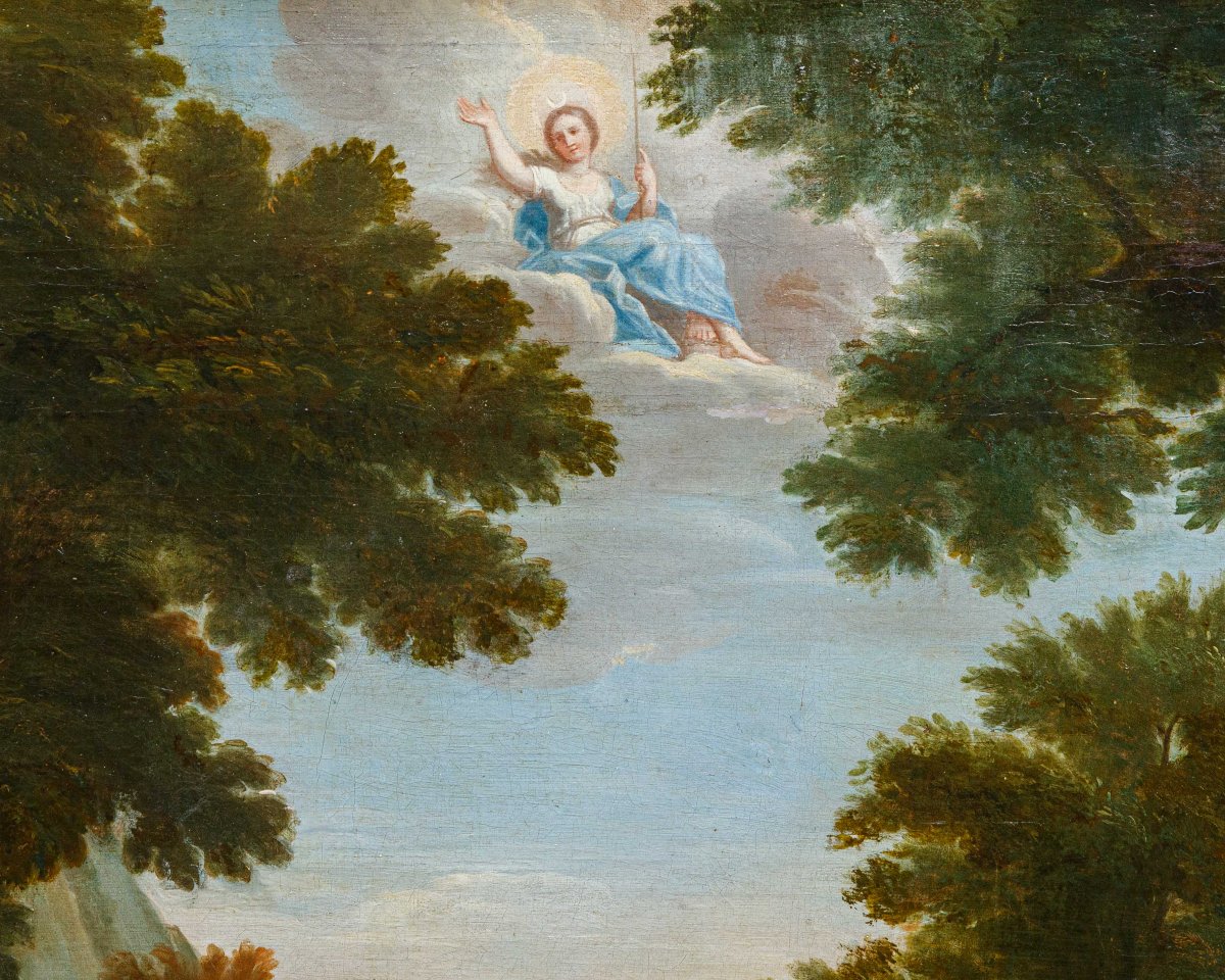 Cerchia di Francesco Albani (Bologna, 1578 – 1660), Cupidi dormienti disarmati dalle ninfe-photo-4