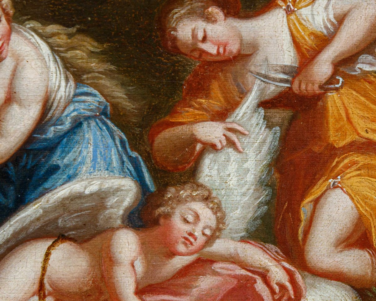 Cerchia di Francesco Albani (Bologna, 1578 – 1660), Cupidi dormienti disarmati dalle ninfe-photo-7