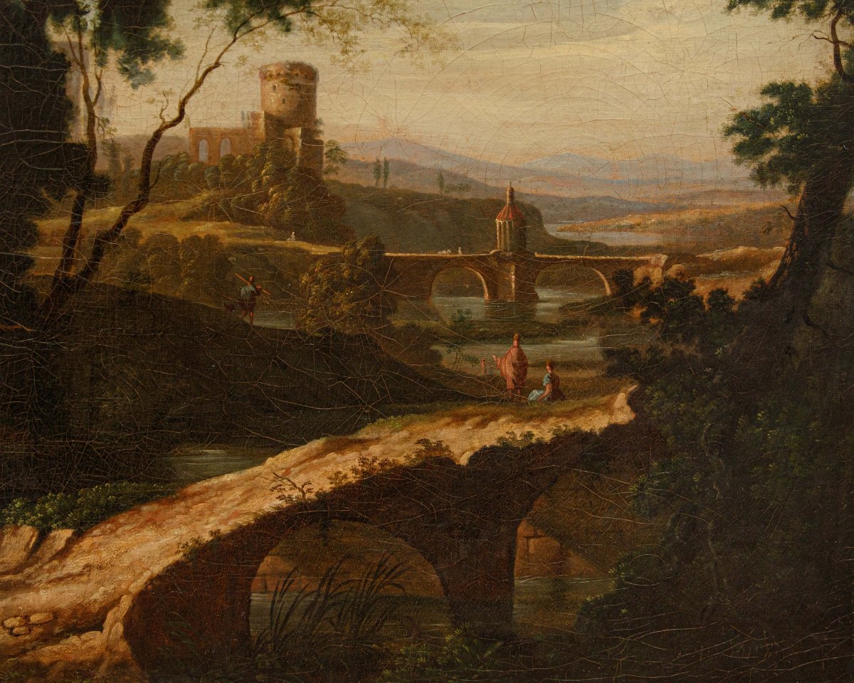 Giuseppe Bacigalupo (Tribogna (GE), 1744 – Genova, 1821), attr., Paesaggio con rovine-photo-4