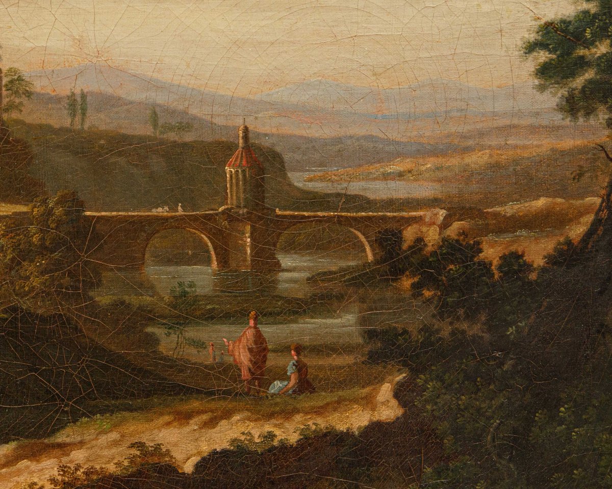 Giuseppe Bacigalupo (Tribogna (GE), 1744 – Genova, 1821), attr., Paesaggio con rovine-photo-2