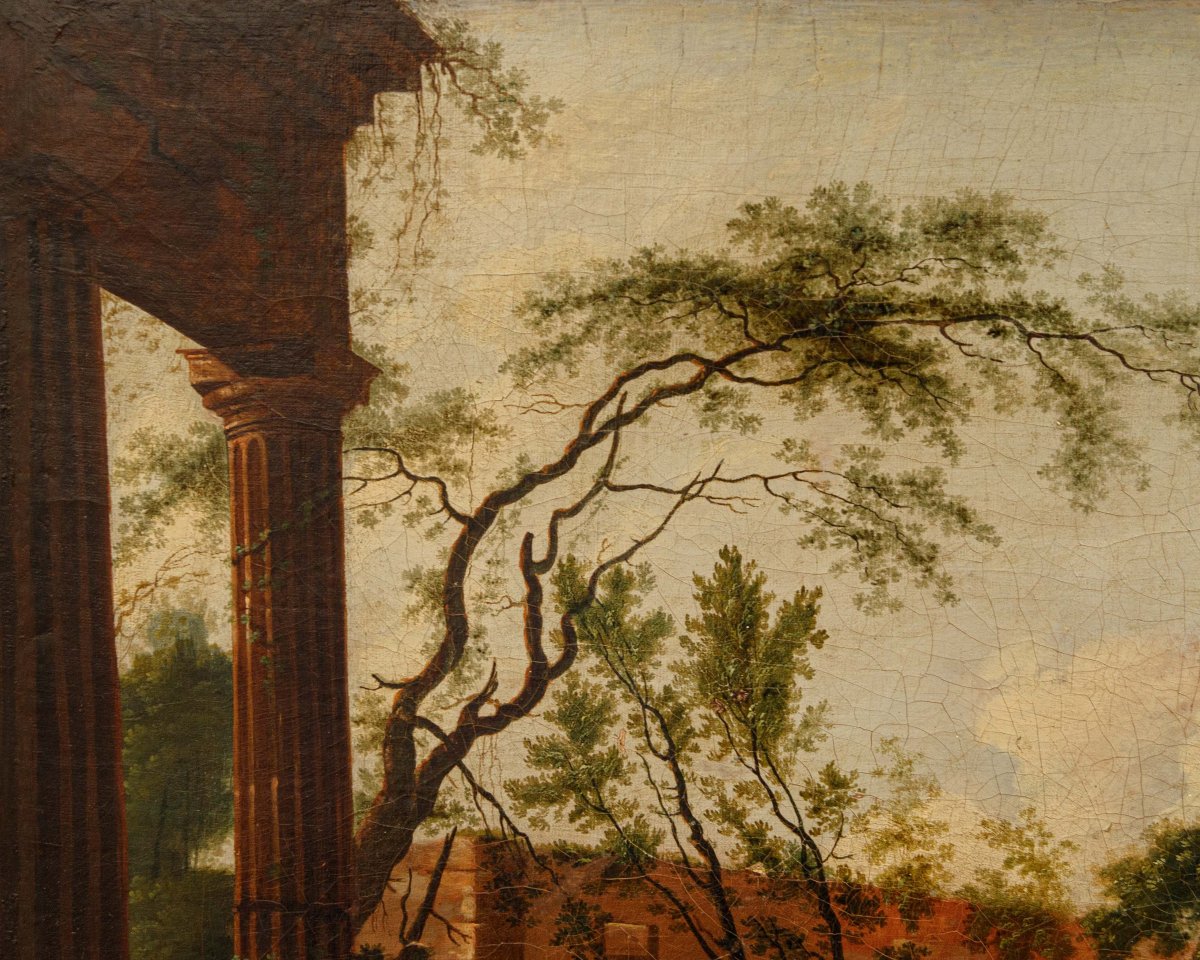Giuseppe Bacigalupo (Tribogna (GE), 1744 – Genova, 1821), attr., Paesaggio con rovine-photo-6