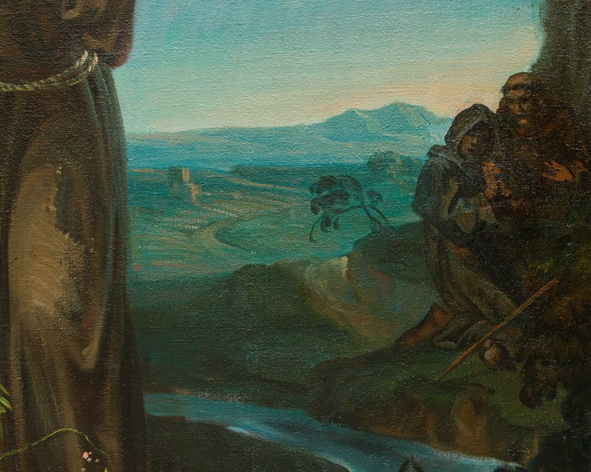 Mattia Traverso (Genova, 1885 – 1956), Predica di San Francesco agli uccelli-photo-4