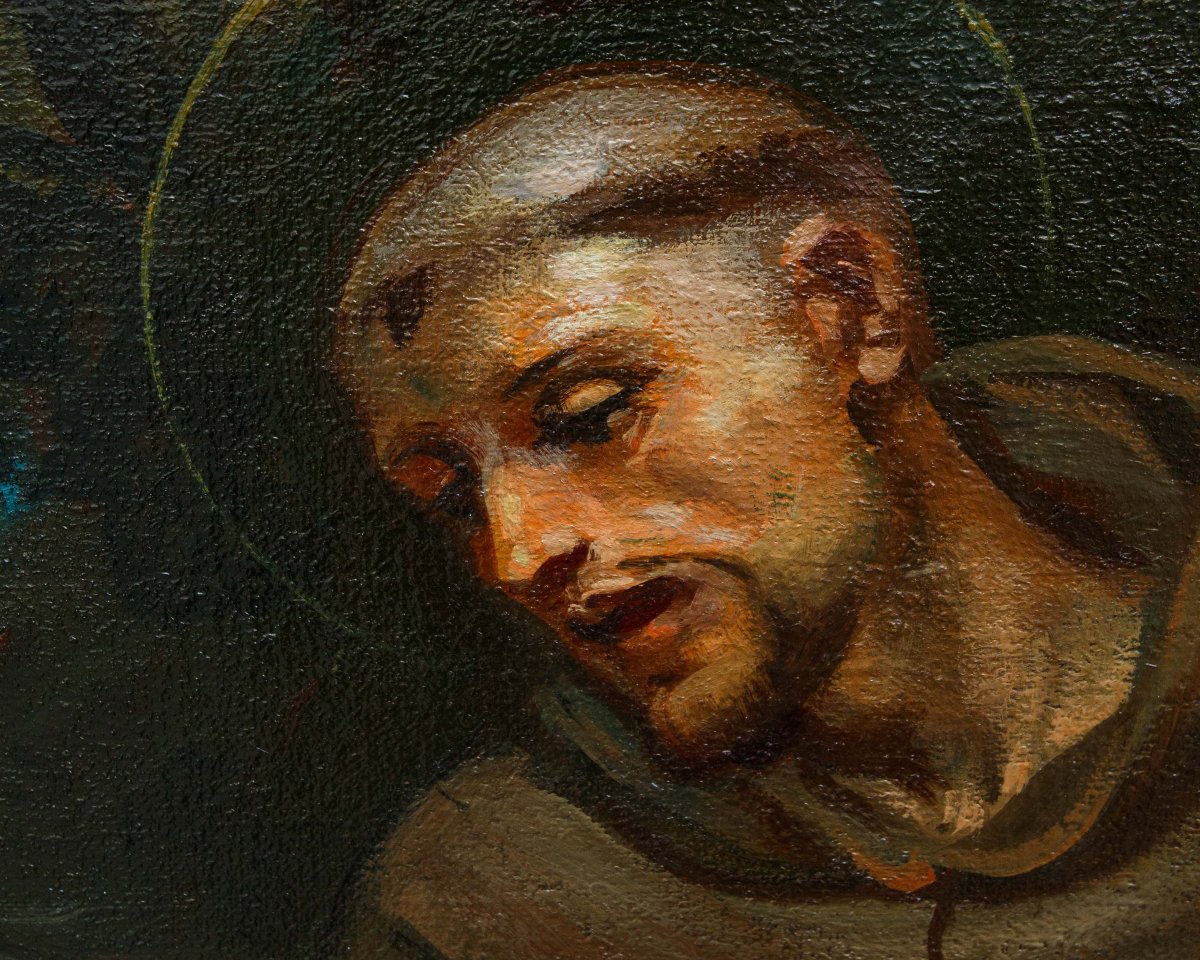 Mattia Traverso (Genova, 1885 – 1956), Predica di San Francesco agli uccelli-photo-5