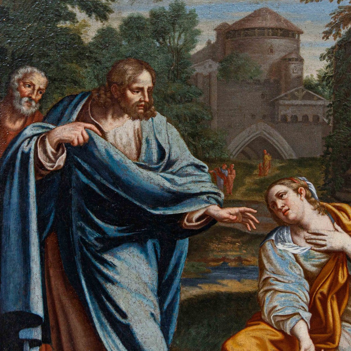 Seguace di Annibale Carracci (Bologna, 1560 – Roma, 1609), XVII secolo, Cristo e la Cananea-photo-4