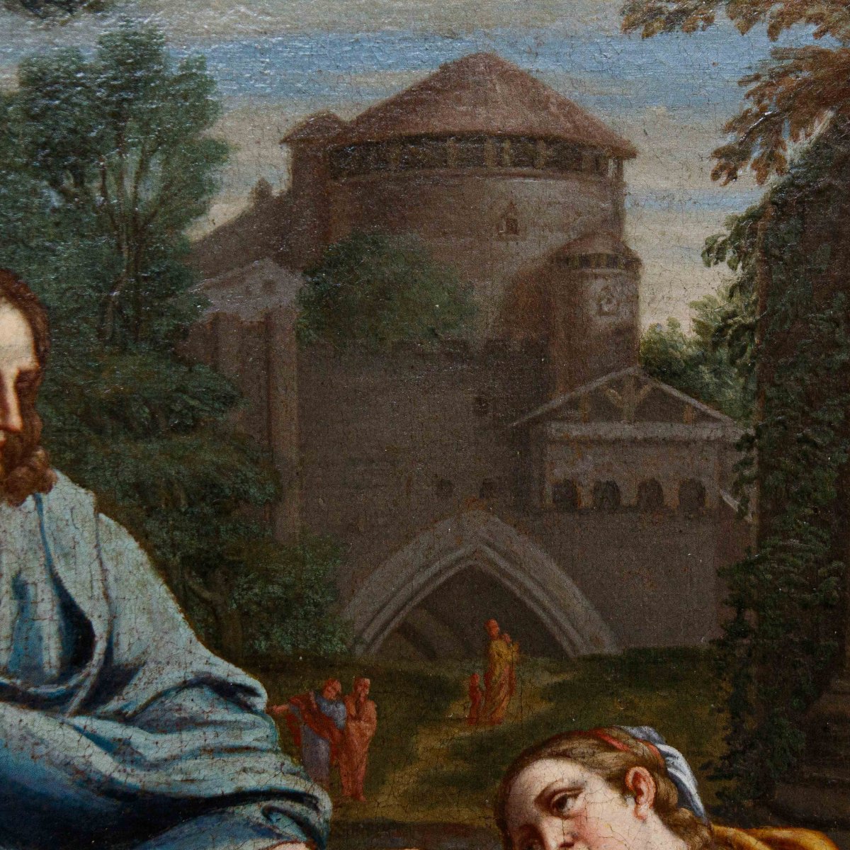 Seguace di Annibale Carracci (Bologna, 1560 – Roma, 1609), XVII secolo, Cristo e la Cananea-photo-1
