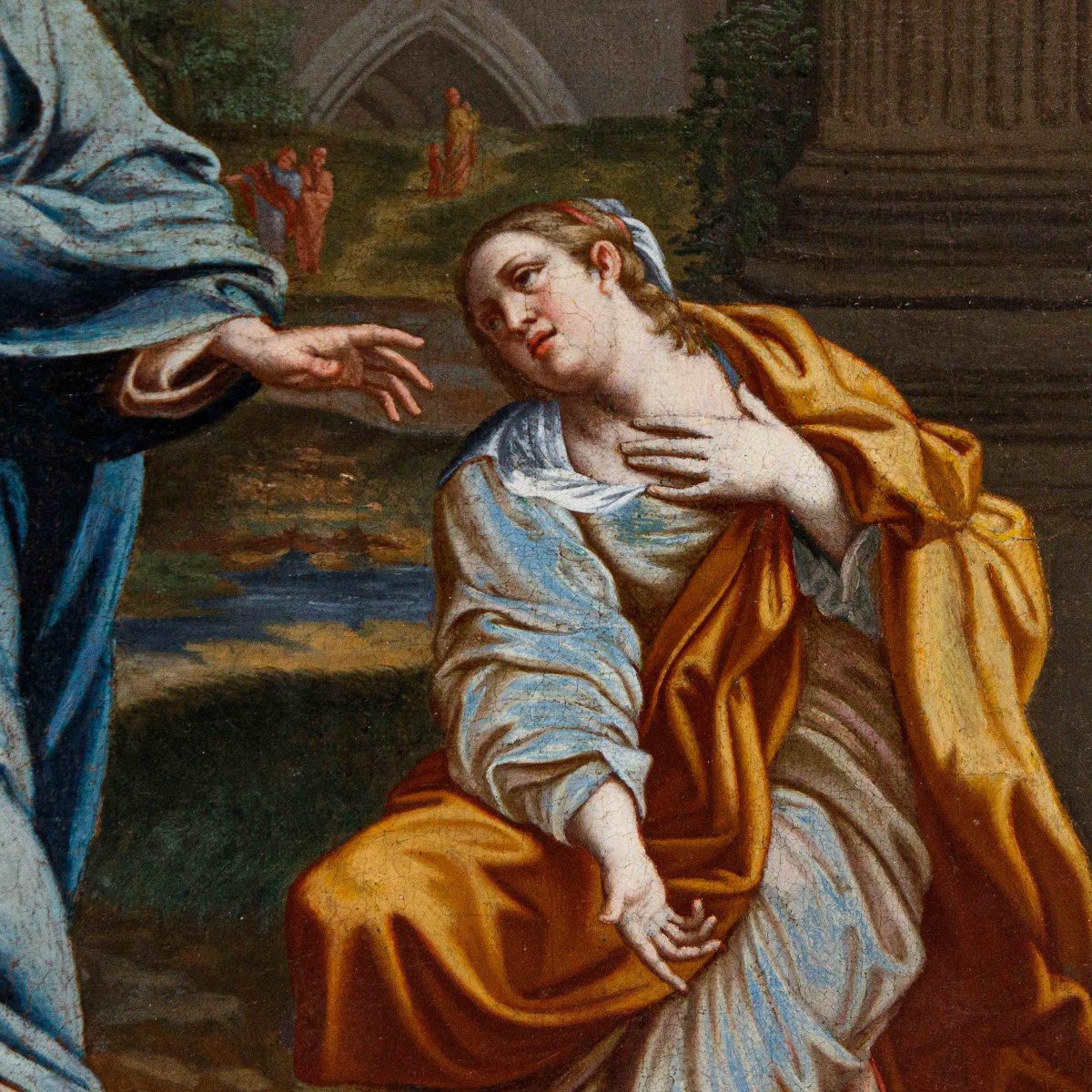 Seguace di Annibale Carracci (Bologna, 1560 – Roma, 1609), XVII secolo, Cristo e la Cananea-photo-4