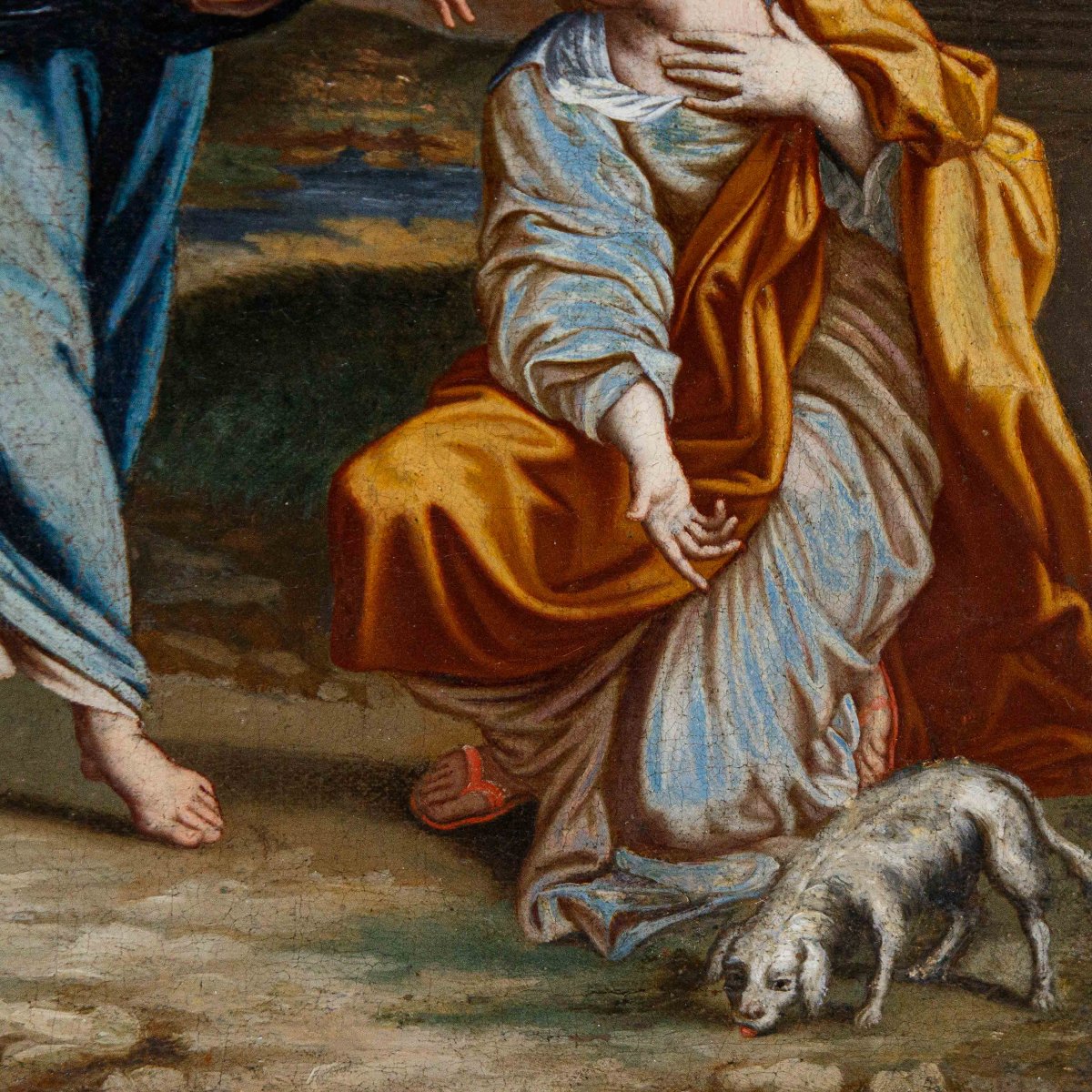 Seguace di Annibale Carracci (Bologna, 1560 – Roma, 1609), XVII secolo, Cristo e la Cananea-photo-5