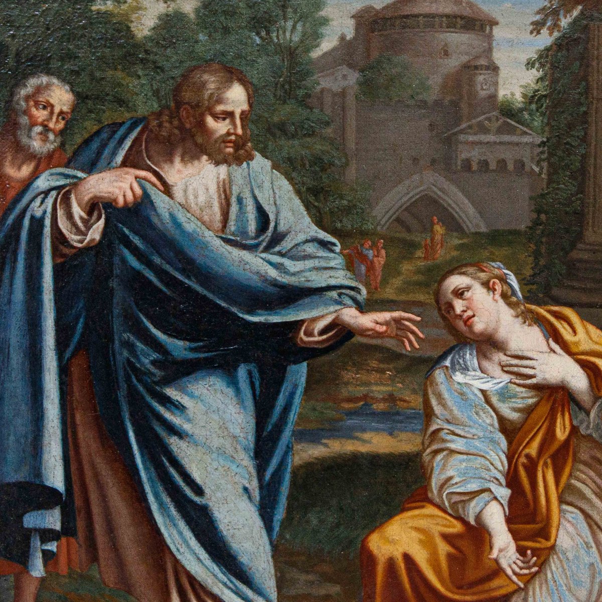 Seguace di Annibale Carracci (Bologna, 1560 – Roma, 1609), XVII secolo, Cristo e la Cananea-photo-6