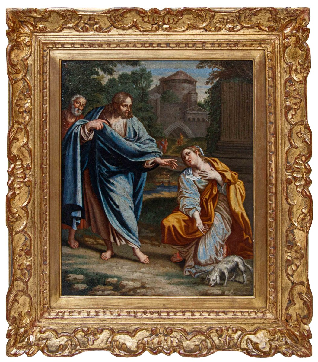 Seguace di Annibale Carracci (Bologna, 1560 – Roma, 1609), XVII secolo, Cristo e la Cananea