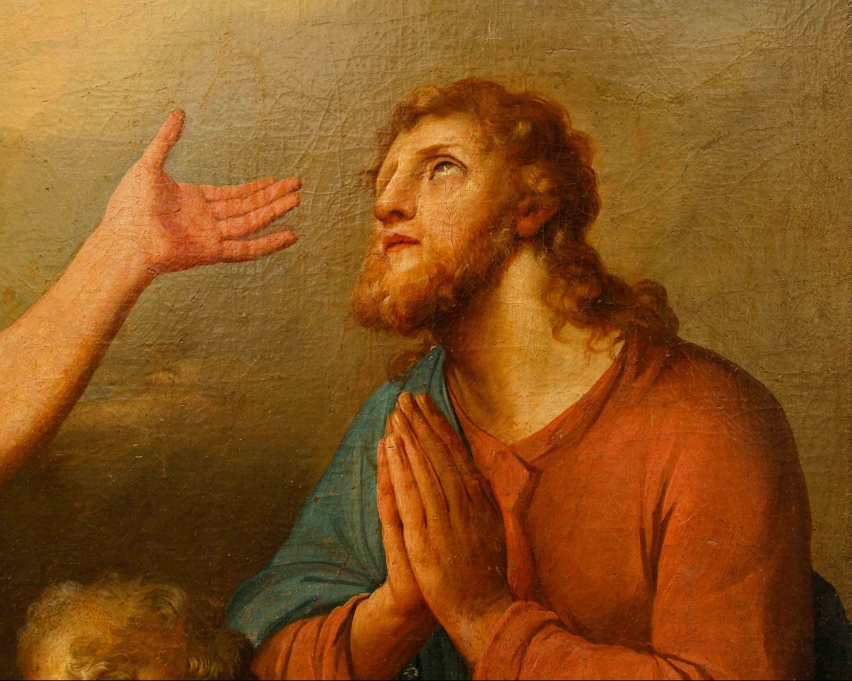 Pittore neoclassico, XIX secolo, Cornelio riceve lo Spirito Santo con Pietro a destra-photo-4