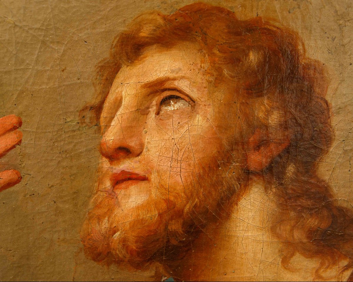 Pittore neoclassico, XIX secolo, Cornelio riceve lo Spirito Santo con Pietro a destra-photo-2