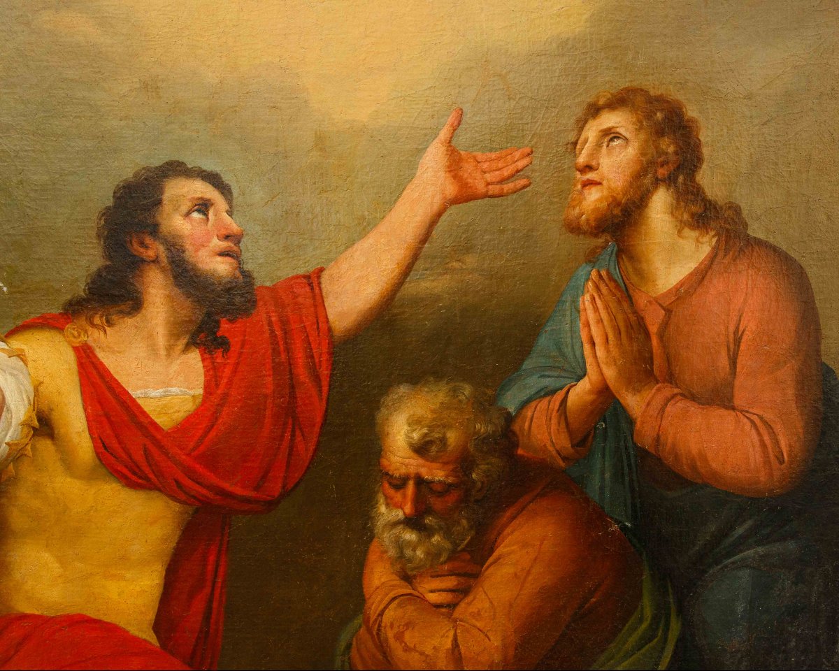 Pittore neoclassico, XIX secolo, Cornelio riceve lo Spirito Santo con Pietro a destra-photo-4
