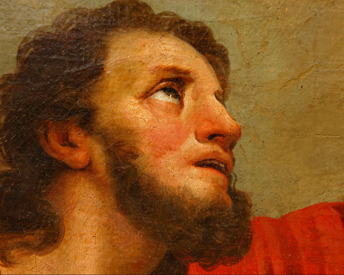 Pittore neoclassico, XIX secolo, Cornelio riceve lo Spirito Santo con Pietro a destra-photo-6