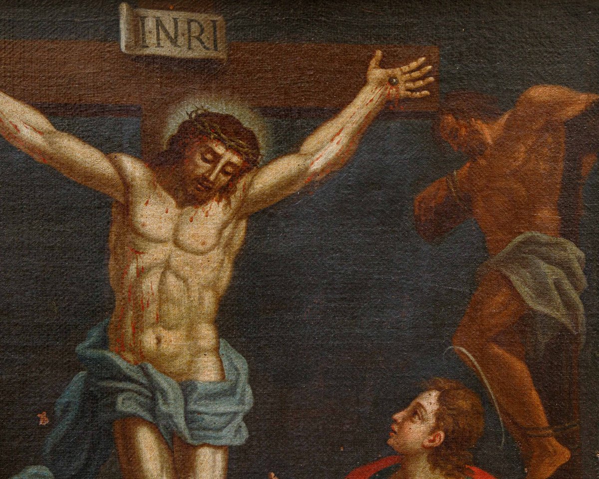 Scuola romana, XVII secolo, La Crocifissione-photo-5