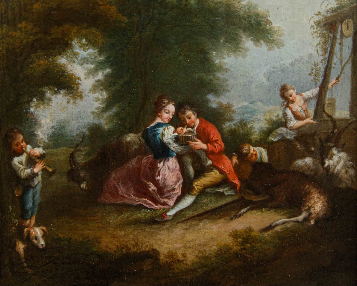 XVIII secolo, Scuola francese, Scene galanti-photo-3