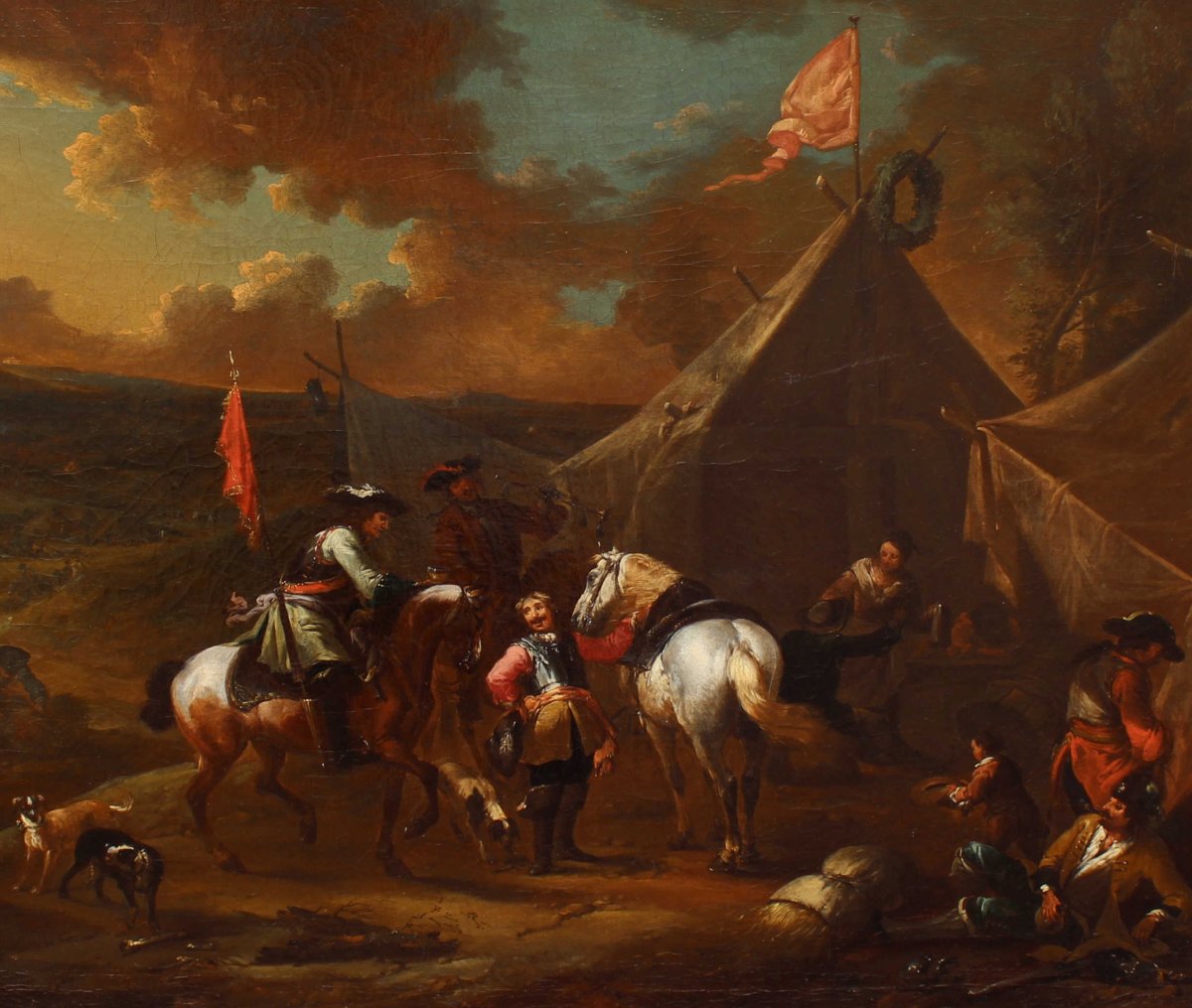 Augustus Querfurt (1696 - 1761), Accampamento con cavalieri-photo-2