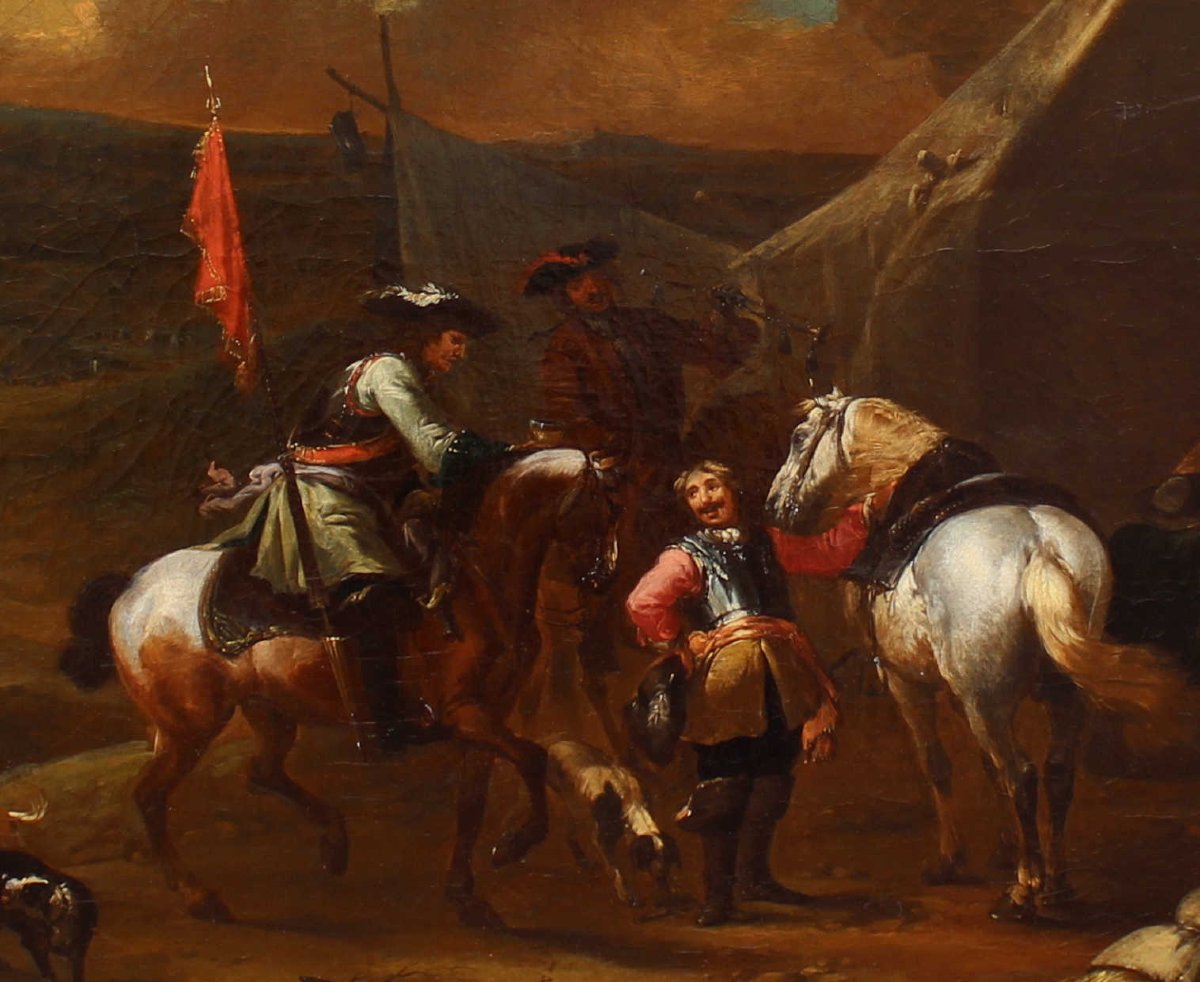 Augustus Querfurt (1696 - 1761), Accampamento con cavalieri-photo-2