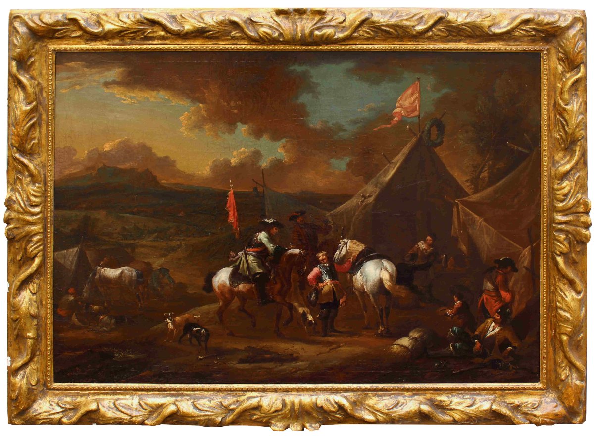 Augustus Querfurt (1696 - 1761), Accampamento con cavalieri