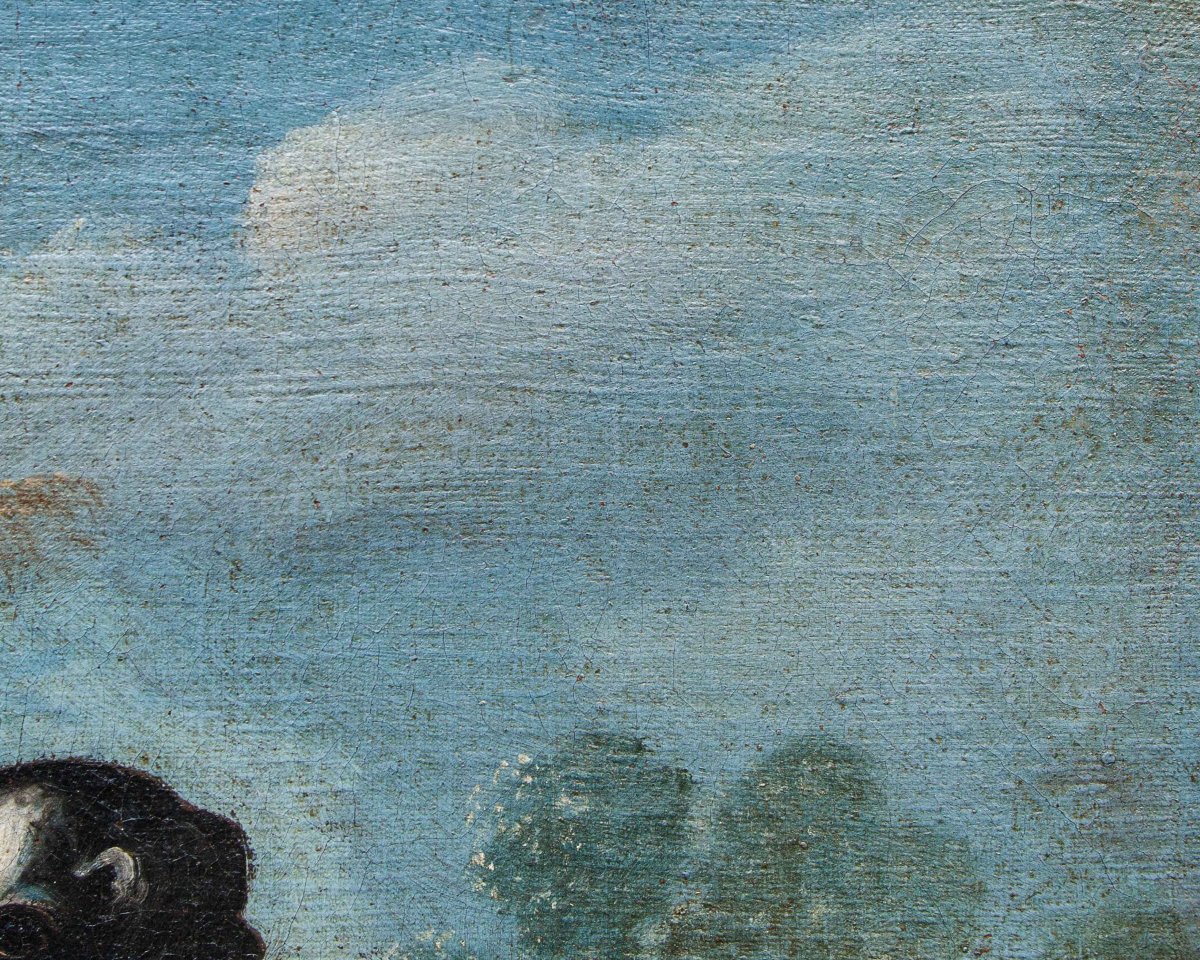 Angelo Zani, noto anche come “Monogrammista A.V.” ( XVIII secolo), Vaso di fiori con cane-photo-3