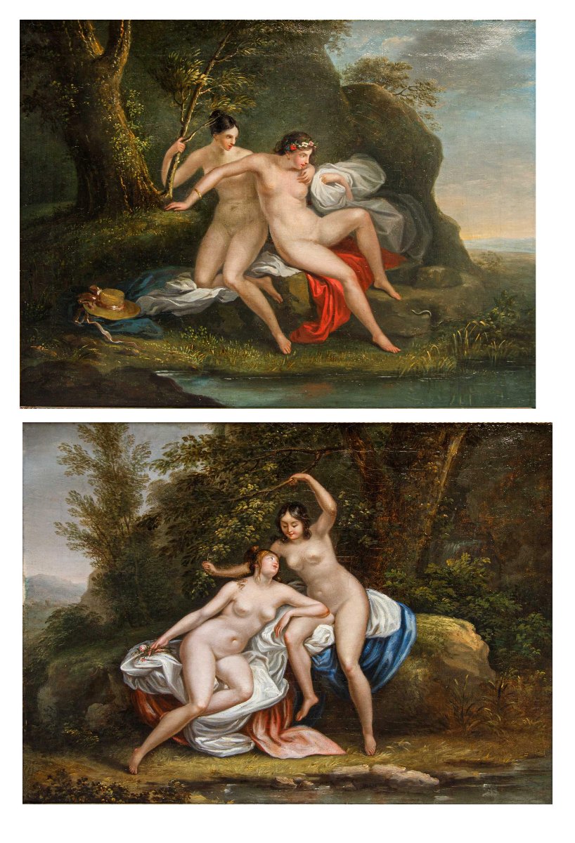 Fine del XVIII secolo - Inizio XIX secolo,Scena con Euridice e Coppia di ninfe -photo-2