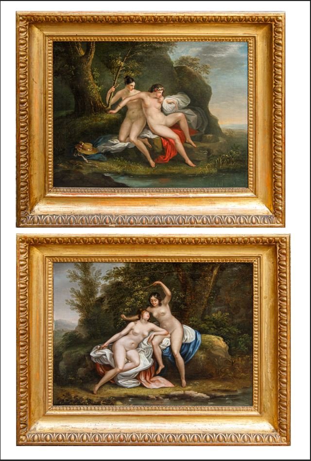 Fine del XVIII secolo - Inizio XIX secolo,Scena con Euridice e Coppia di ninfe 