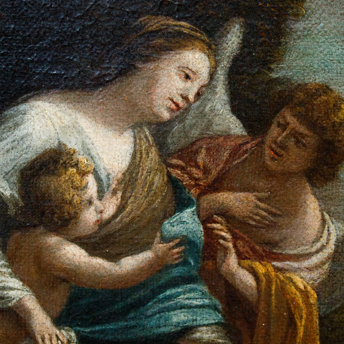Scuola Romana, XVII secolo, Vergine con Bambino e angelo-photo-4