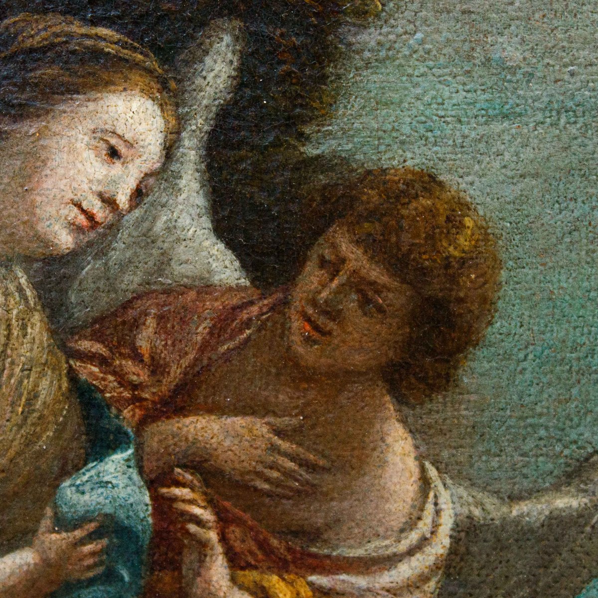 Scuola Romana, XVII secolo, Vergine con Bambino e angelo-photo-2