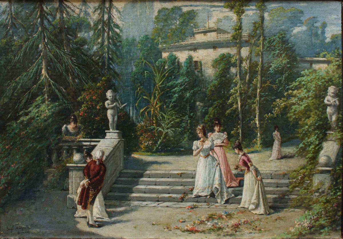 Guglielmo Napoli (Pavia 1868 – Genova 1945), Scena galante-photo-2