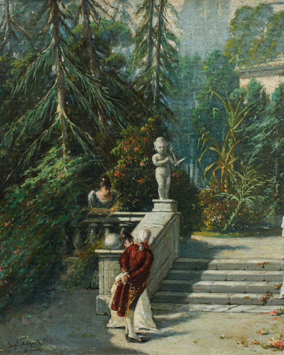 Guglielmo Napoli (Pavia 1868 – Genova 1945), Scena galante-photo-3