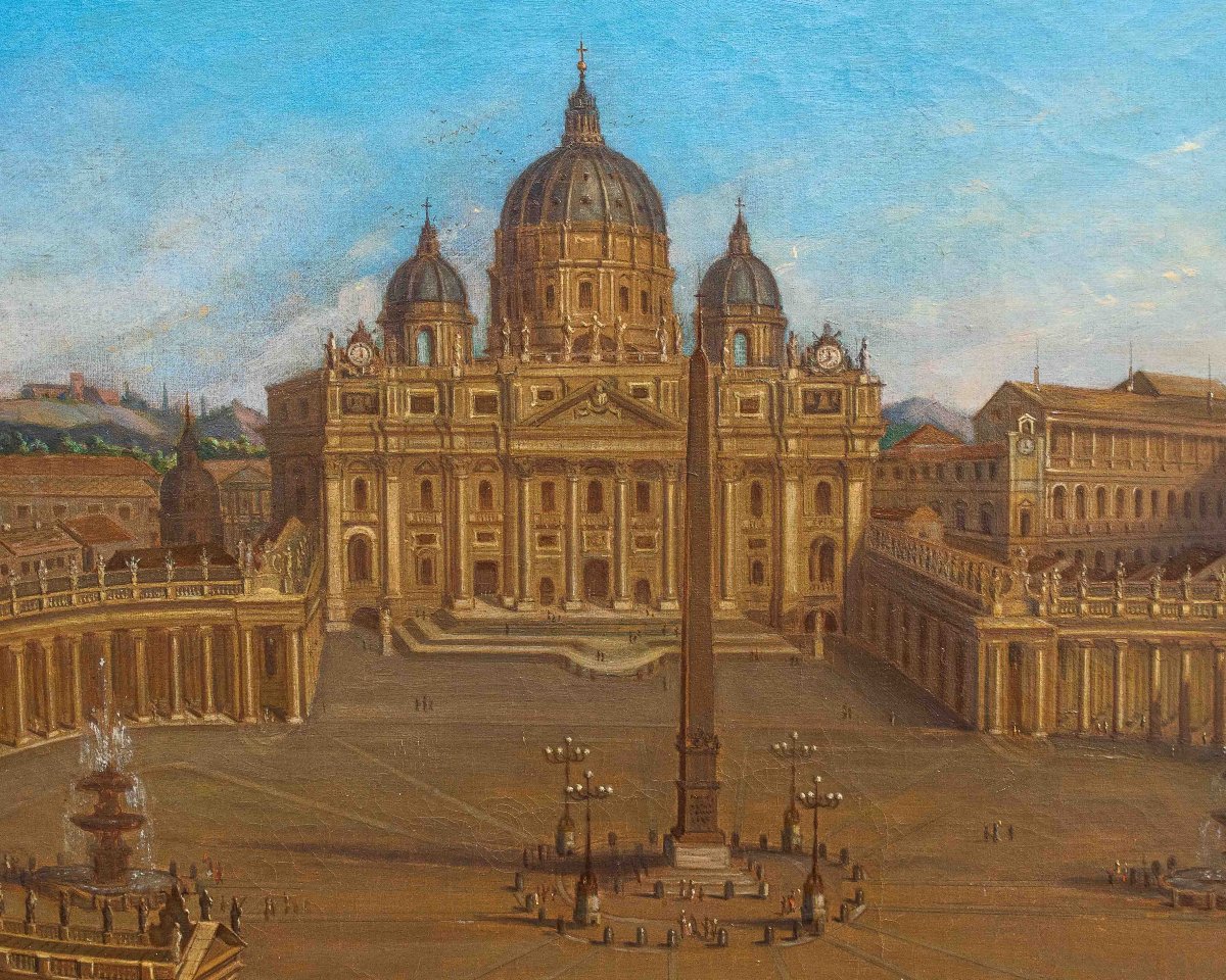 Joseph Bolzern (Kriens 1828, –Roma, 1901), Basilica di San Pietro e colonnato antistante-photo-4