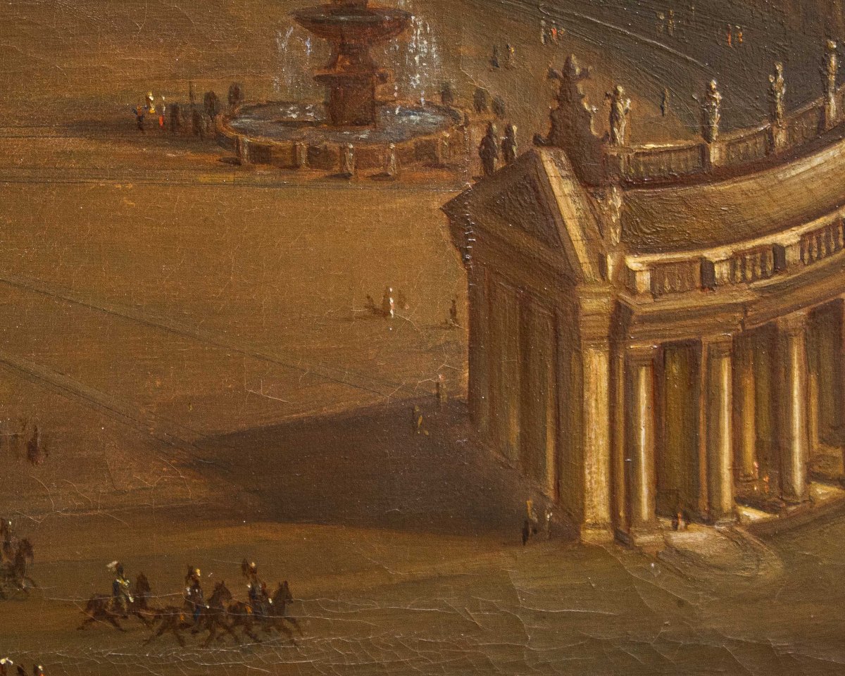 Joseph Bolzern (Kriens 1828, –Roma, 1901), Basilica di San Pietro e colonnato antistante-photo-3