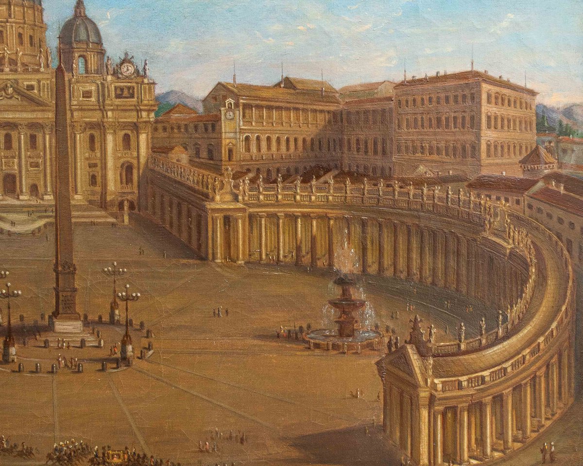 Joseph Bolzern (Kriens 1828, –Roma, 1901), Basilica di San Pietro e colonnato antistante-photo-6
