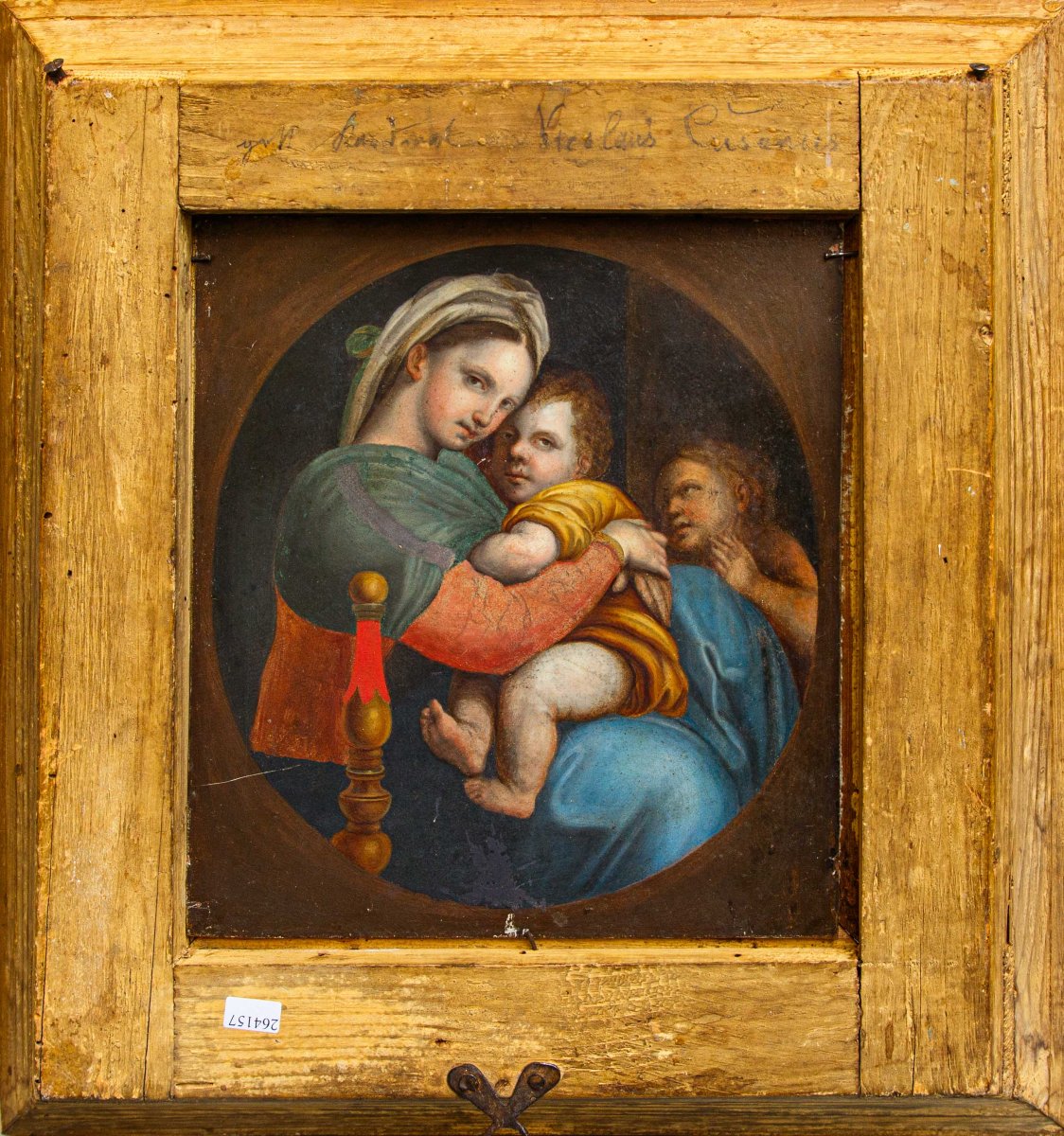 XVIII secolo, Vergine col Bambino e due putti - Madonna della seggiola-photo-4