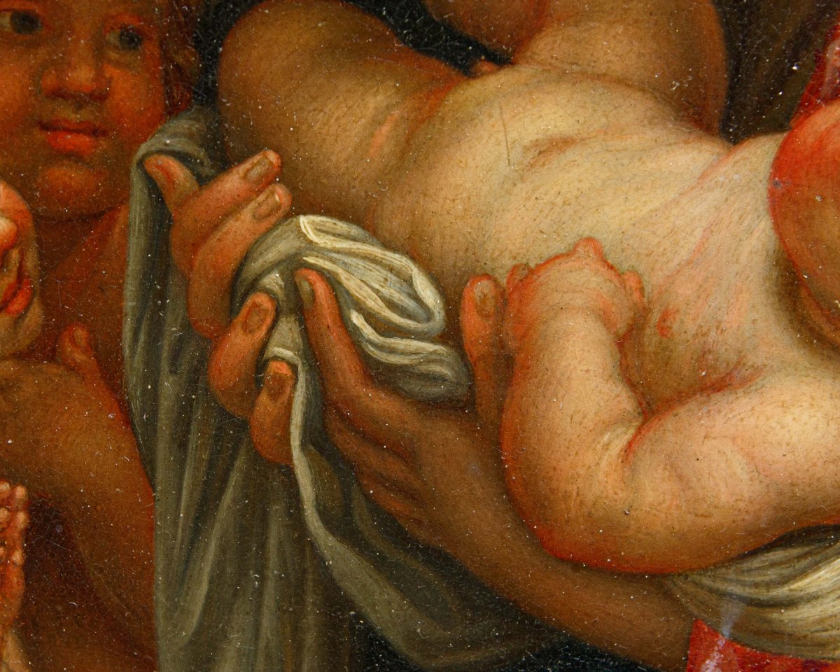 XVIII secolo, Vergine col Bambino e due putti - Madonna della seggiola-photo-8