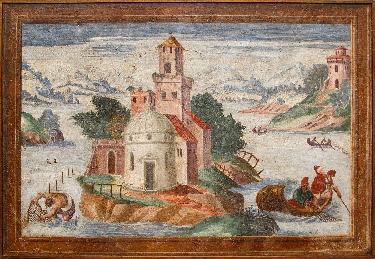 Pietro Baschenis (Bergamo, 1590-1600 –  1630), Coppia di paesaggi fantastici-photo-4