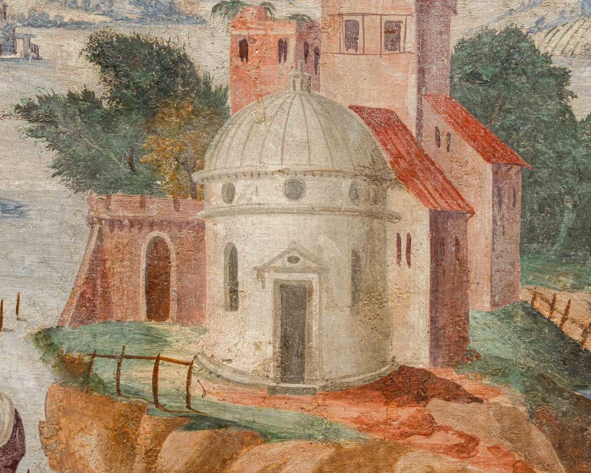 Pietro Baschenis (Bergamo, 1590-1600 –  1630), Coppia di paesaggi fantastici-photo-5