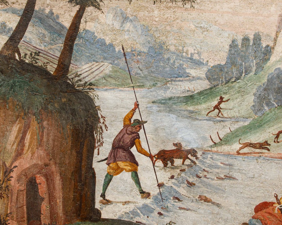 Pietro Baschenis (Bergamo, 1590-1600 –  1630), Coppia di paesaggi fantastici-photo-8