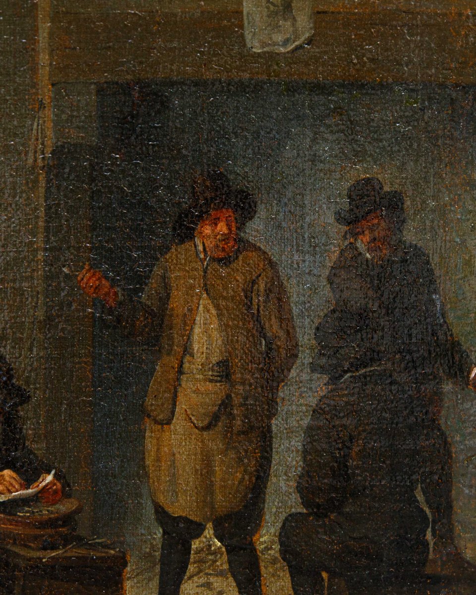 Seguace di David Teniers (Anversa, 1610 – Bruxelles, 1690), Locanda con fumatori-photo-2