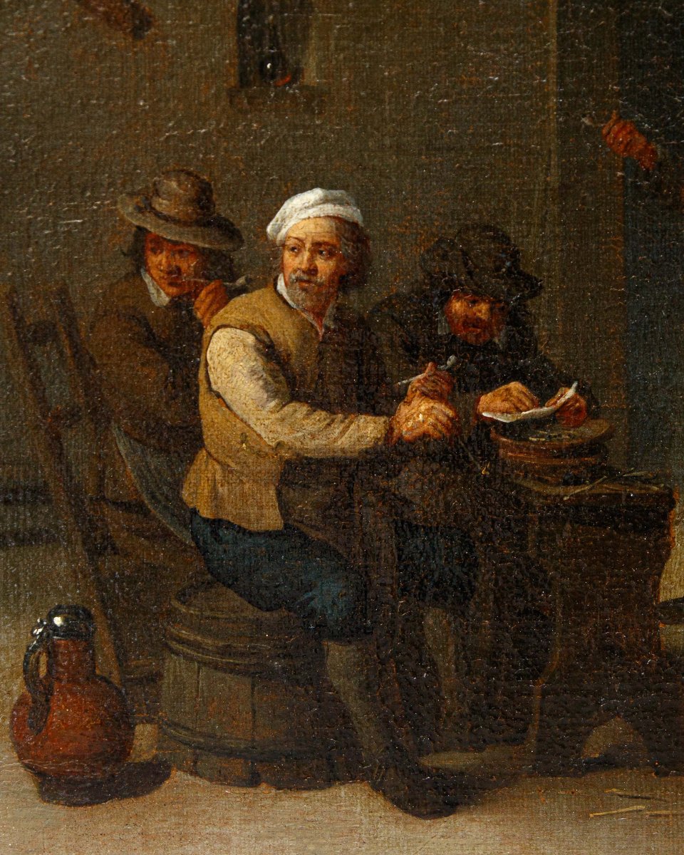 Seguace di David Teniers (Anversa, 1610 – Bruxelles, 1690), Locanda con fumatori-photo-3