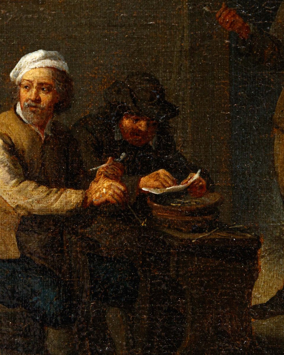 Seguace di David Teniers (Anversa, 1610 – Bruxelles, 1690), Locanda con fumatori-photo-6