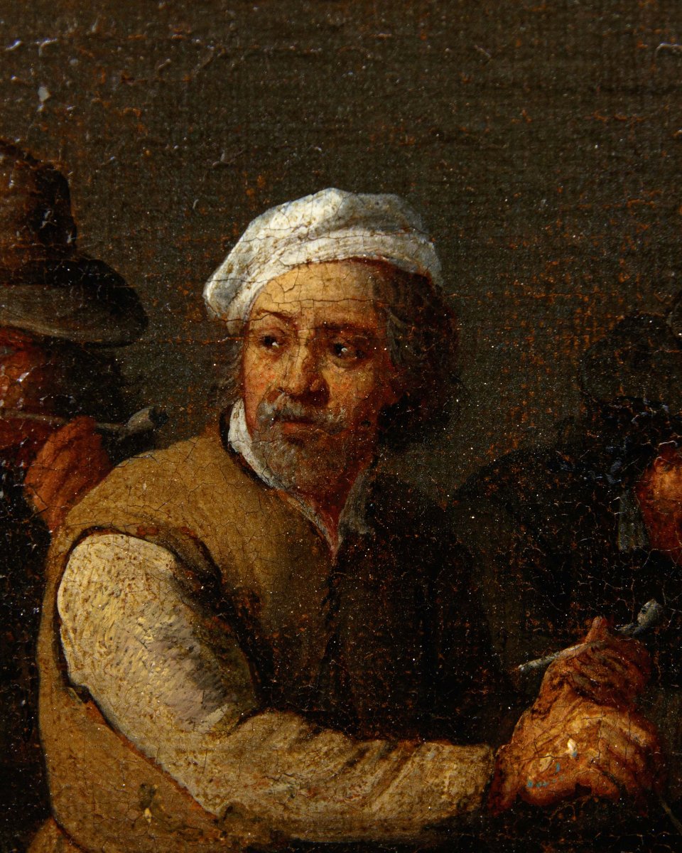 Seguace di David Teniers (Anversa, 1610 – Bruxelles, 1690), Locanda con fumatori-photo-8