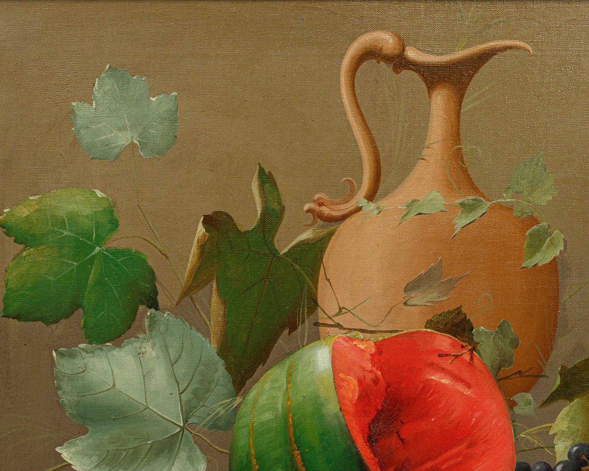 Cleto Gibello (Callabiana, 1892 – Torino, 1944), Coppia di nature morte con frutta e brocca-photo-6
