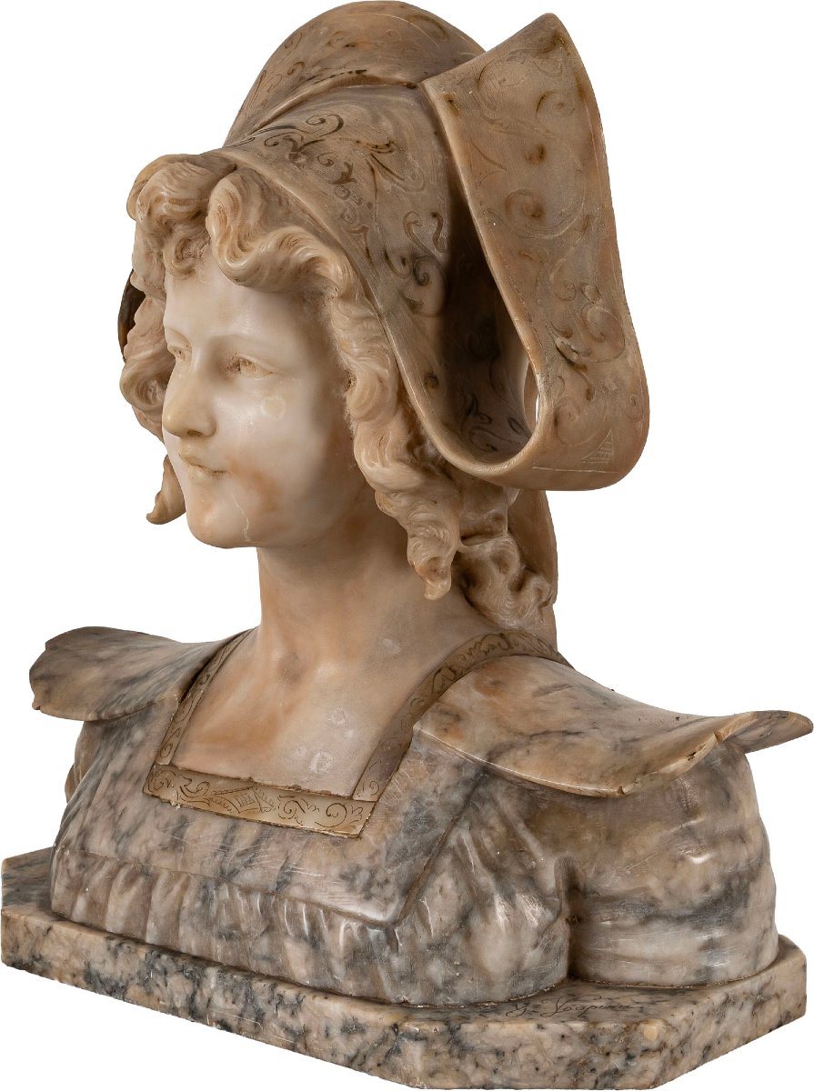 Cesare Lapini (Firenze, 1848-1893), Busto di giovane bretone-photo-2