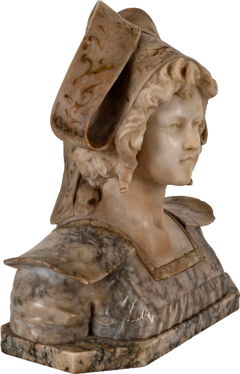 Cesare Lapini (Firenze, 1848-1893), Busto di giovane bretone-photo-3