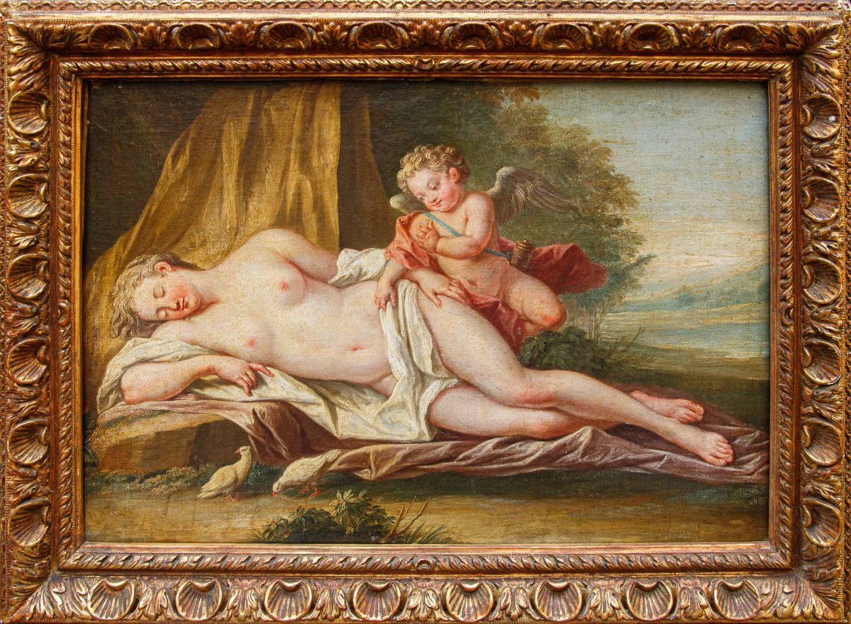 Scuola francese, XVIII secolo, Venere e Cupido