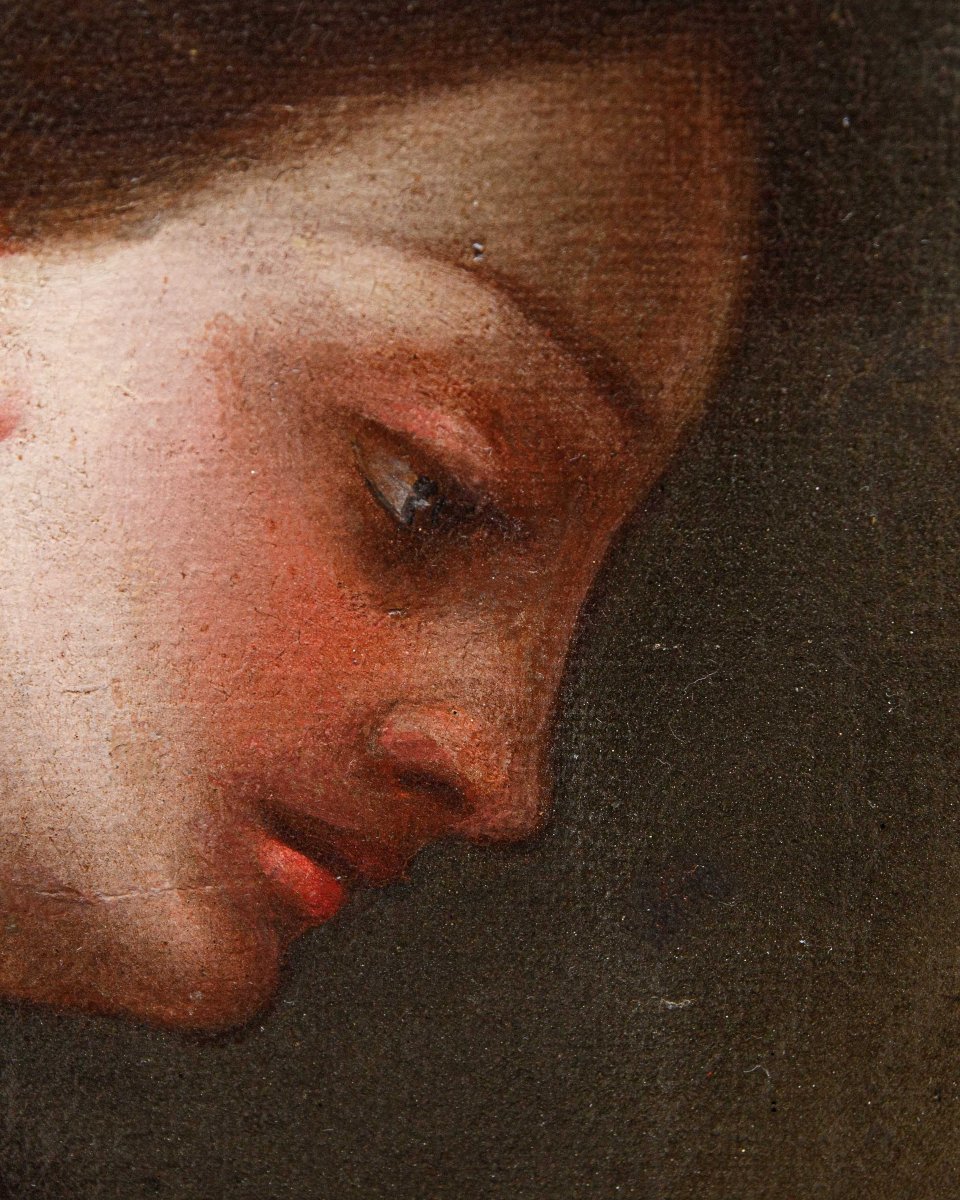 Scuola emiliana della metà del XVII secolo, La Vergine riceve l’Eucarestia da San Giovanni-photo-2