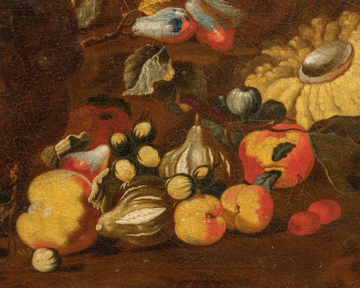 Bottega degli Spadino, Natura morta con frutta, zucca e scimmia-photo-5