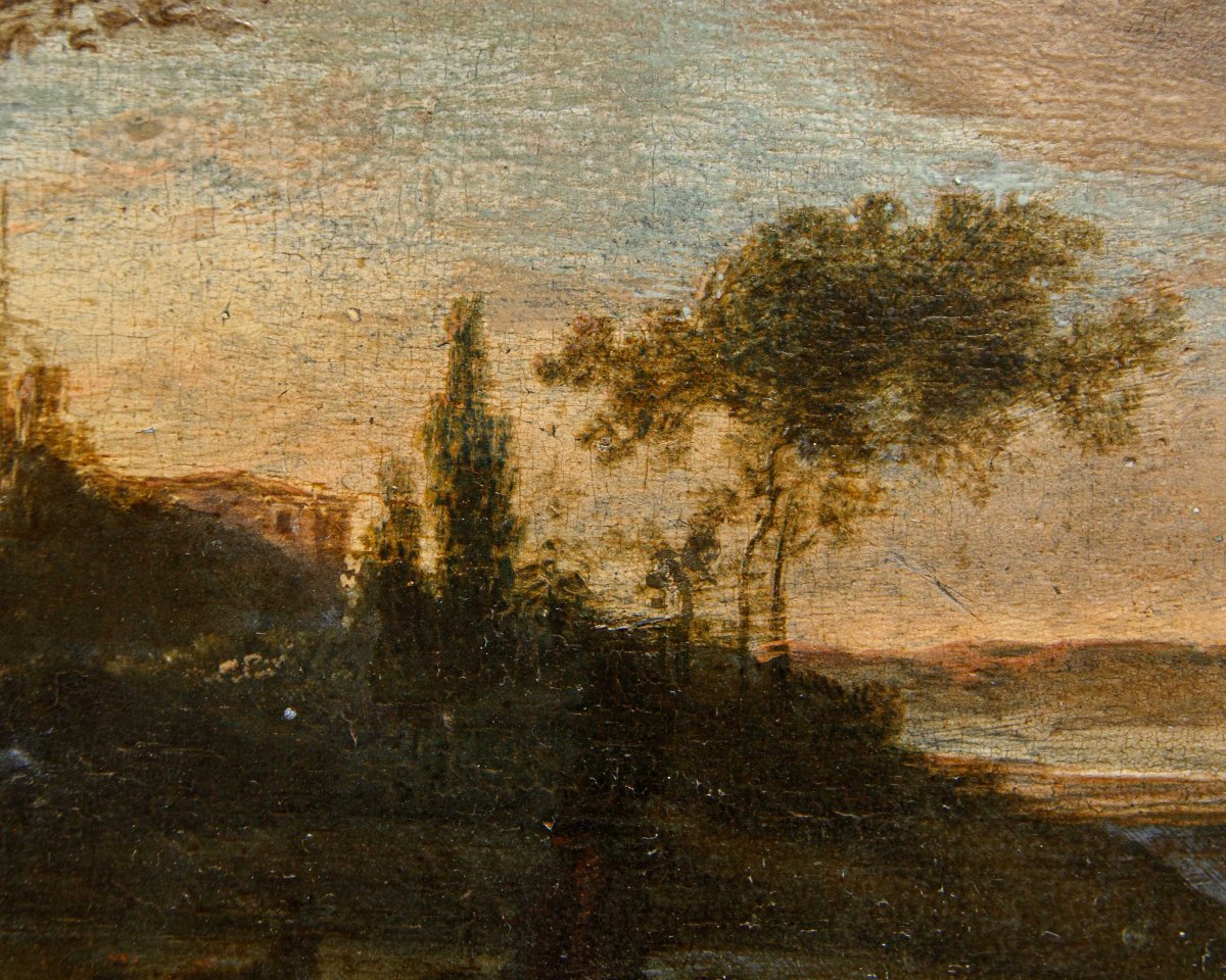 Jan Wyck (1645 - 1702), bottega di, Coppia di nobili a caccia-photo-5