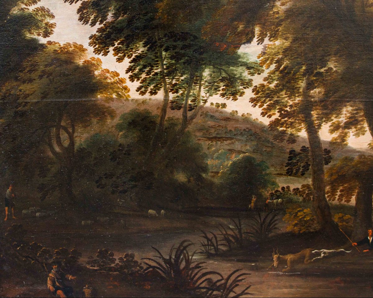 Seguace di Jacques van der Wijen (Amsterdam 1586 – 1638), Caccia al cervo-photo-4